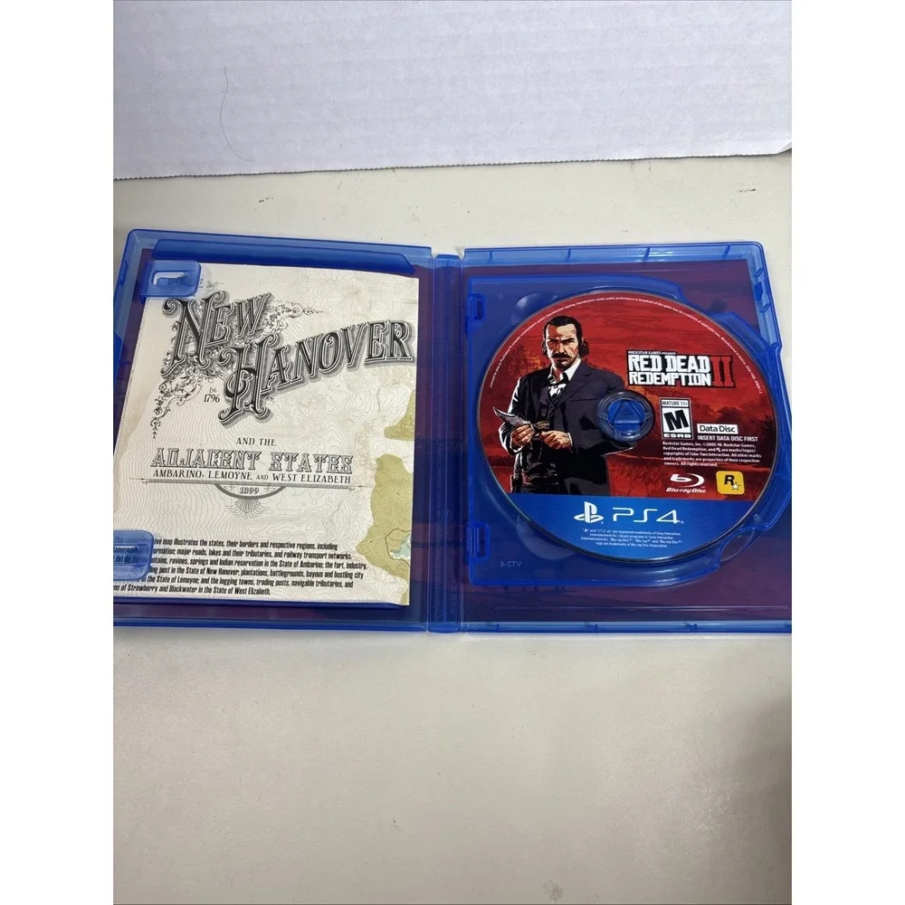 Red Dead Redemption II PS4 Sony PlayStation 4 Rockstar Games 2-Disc Set with Map